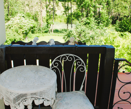 Aufgang zu den Zimmern